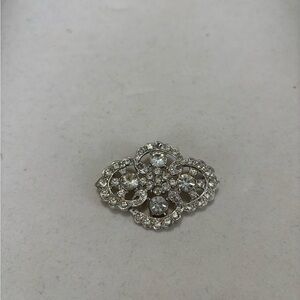 Elegant Silver Crystal Brooch
